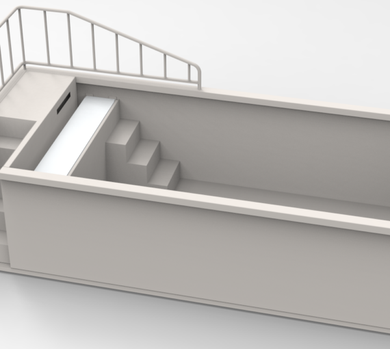Freistehendes Pool mit Treppenaufgang Entwurf